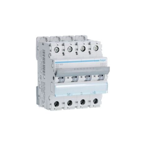 Disjoncteur 4P 6-10kA courbe B - 63A 4 modules HAGER NEN463 (1/2)