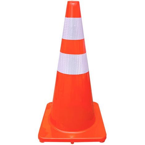 royaluxe -1 x Cône de Signalisation orange blanc réfléchissant 60 cm Cônes de Circulation