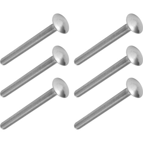 30 Vis à Tête Carrée M8x1.25 Inox A2, Filetage Standard, DIN 603, Longueur 90mm pour Mécanique Auto et Travaux