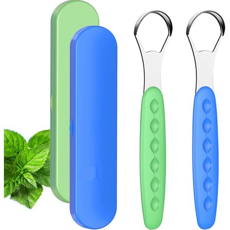Nettoyeur de langue nouvelle version 2021 pour adultes et enfants, ensemble de brosses à langue en métal de qualité médicale pour une haleine fraîche, élimine la mauvaise haleine en quelques secondes  (1/5)