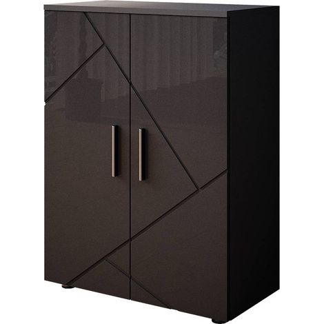 Meuble salle de bain Irma, Anthracite Haute brillance, 60x81cm, Vicco