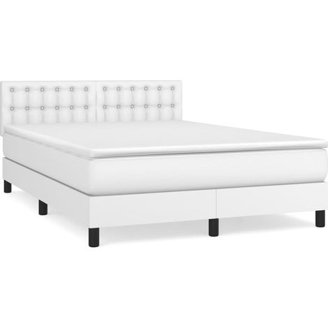 Maison Exclusive - Boxspringbett mit Matratze Weiß 140x200 cm Kun