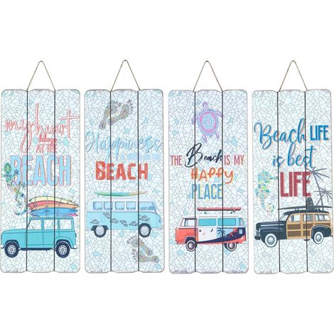 Signes Grimalt Parete piatto in legno  Piastra da parete del surf 4 Dif. Plache in legno multicolore 1x15x35cm 21815