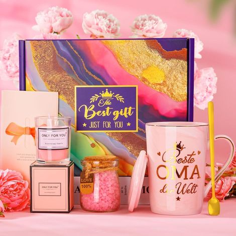 Geschenkset Oma Geburtstag Kaffeetasse Rosa Oma Geburtstag Geschenkset (1/5)