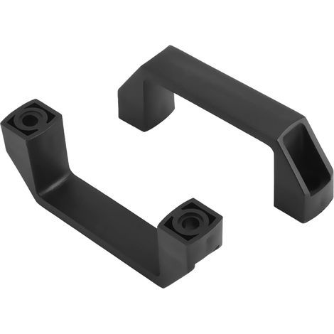 2 maniglie per armadi in stile industriale, interasse 90 mm, per porte di macchinari industriali, officine, garage, produzione in lega di alluminio nero, senza viti (1/5)