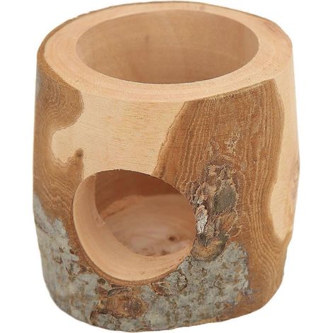 Cachette en bois pour hamster, trou d'arbre à ronger, tunnel à mâcher pour hamster et cochon d'Inde (1/3)