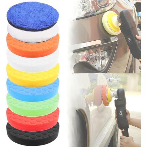 9-Pièces Kit de Tampons de Polissage, 150mm Disques Polissage Voiture (1/5)