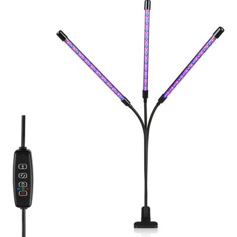 Randaco Lampada per piante LED a spettro completo 4 teste Lampada da coltivazione con timer 3/6/12 h Dimmerabile 10 livelli di luminosità Regolabile a 360° Luce per piante USB (1/5)
