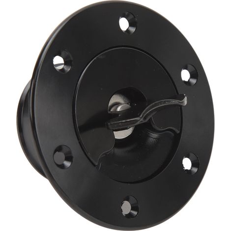 Bouchon de réservoir tampon de pile à combustible en aluminium usiné, diamètre intérieur 39 mm, montage encastré, 6 boulons, type ouvert, noir, universel pour voiture (1/5)