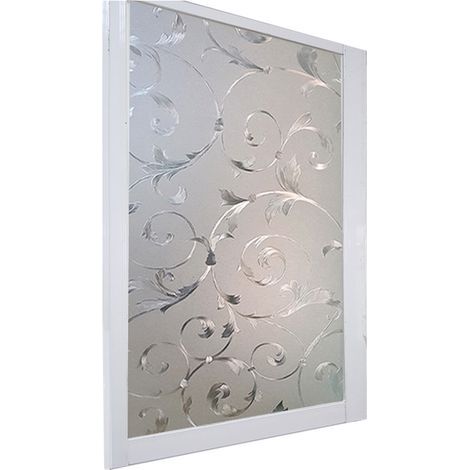 Pellicola statica per finestre, pellicola oscurante opaca, pellicola autoadesiva effetto vetro satinato, pellicola per la privacy, pellicola decorativa anti-UV, 45 x 200 cm (1/5)