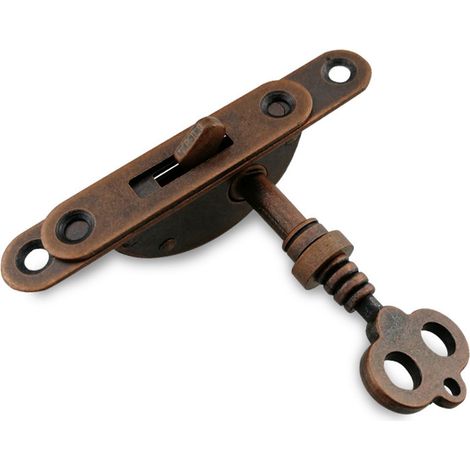 Lot de Serrures de Placard avec Clé Antique, Semi-circulaire Serrure Meuble Style Vintage Pour Armoire à Bijoux, Maquillage, Meubles, Porte, Tiroir, Bronze, 1PC (1/5)