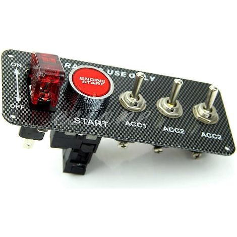 Rennwagen 12V Zündschalterpanel mit Motorstart-Druckknopf und LED-Umschaltung (1/5)
