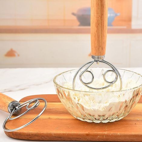 Professioneller dänischer Teigkneter mit Holzgriff (1/4)