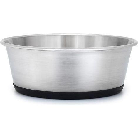 Gamelle pour animaux en acier inoxydable, matériau de qualité alimentaire, avec base antidérapante en silicone. (1/3)