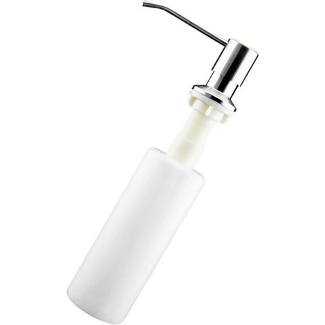 Distributeur de savon liquide en bouteille plastique avec pompe en acier inoxydable 304 pour évier de cuisine (tête de pompe argentée) (1/5)