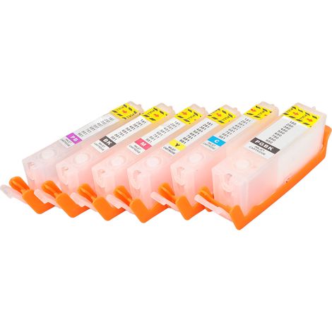 Lot de 6 cartouches compatibles pour imprimantes Canon PIXMA série TR/TS - Recharge encre essentielle