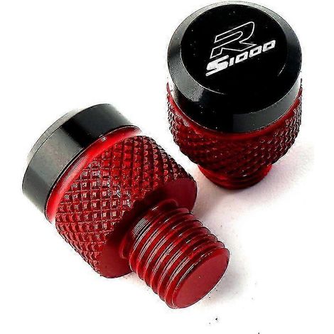 Accessoires moto pour BMW S1000R, S1000XR, S 1000 RS, 1000 XR (2021-2022) : bouchons de rétroviseurs en aluminium CNC M101,25, vis et boulons, couleur : rouge (S1000R). (1/4)