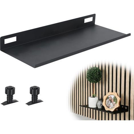 Étagère pour panneaux acoustiques sans perçage - 25 x 10 cm - En métal - Pour bureau, salon, cuisine (1/5)