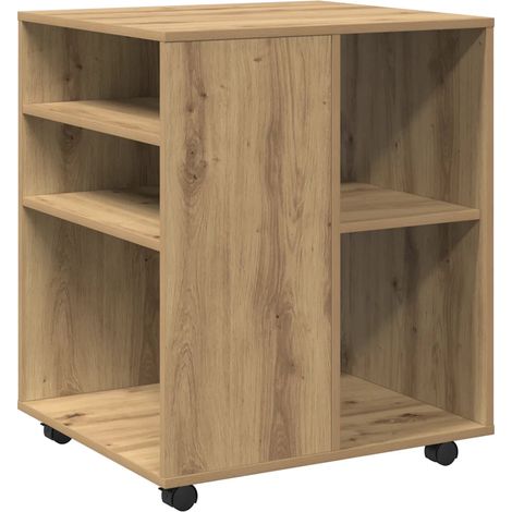 Mobile contenitore da ufficio su ruote 60 x 53 x 72 cm design moderno con rotelle legno di rovere ingegnerizzato realizzato artigianalmente 020050904