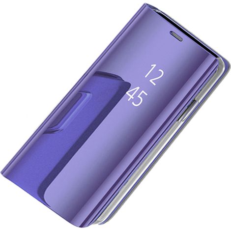 cofi1453® Smart View Spiegel Mirror Smart Cover Schale Etui kompatibel mit Samsung Galaxy A42 5G Schutzhülle Tasche Case Schutz Clear Lila