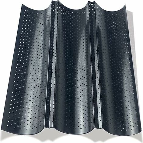 GABRIELLE Moldes para pan, Molde para baguette, Molde para pan, Molde para pan francés para 3 baguettes, Molde para baguette perforado para hornear pan francés, Molde para pan de palito
