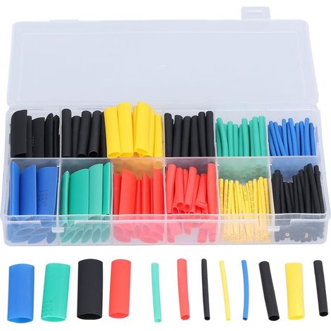 Ensemble de tubes thermorétractables en Nylon, 280 pièces, manchons d'isolation en fil coloré, ensemble de tubes rétractables (1/5)