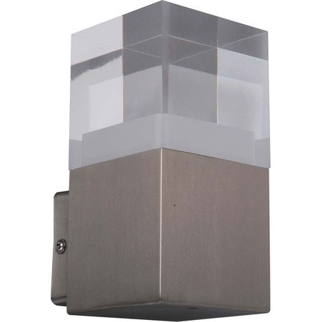 Wandleuchte Außenleuchte Balkonlampe Hof silber 1 flammig IP44 LED H 16 cm
