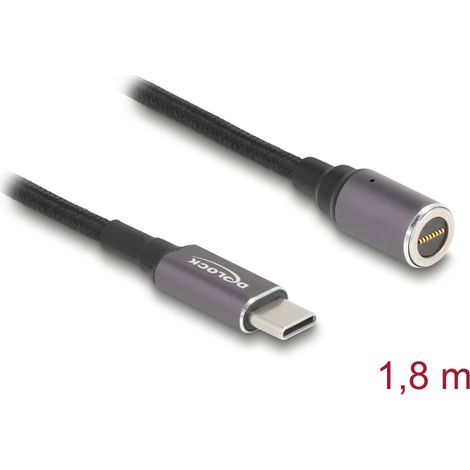 Delock Cable de carga para portÃ¡til USB Type-Câ¢ macho a conector magnÃ©tico de 8 pines, 1,8 m.