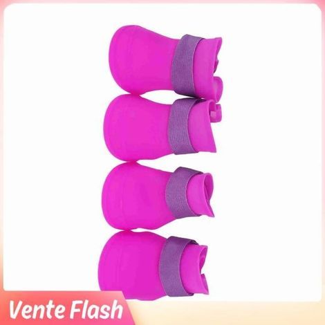Bottes imperméables - - Chien - Silicone - Violet - 4 pièces (1/4)