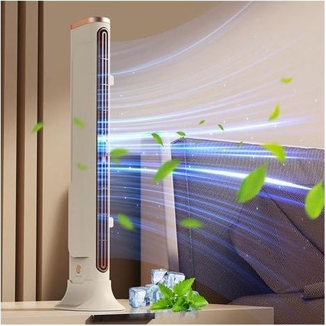 1200mAh Bladeless Standing Fan USB Rechargeable Adjustable Height Wide Angle Airflow for Office and Home (1/5)