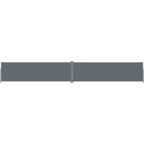 Auvent paravent store brise-vue latéral rétractable de patio jardin terrasse balcon protection visuelle écran 180 x 1200 cm anthracite