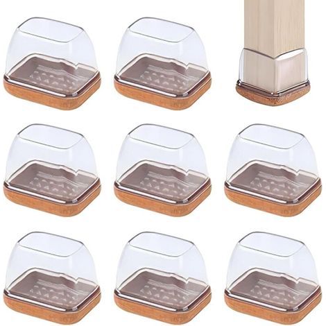 Protection Pied de Chaise en Silicone pour Anti-Rayures et Réduit Le Bruit Patin Chaise Silicone Tampon - 8 Pièces Transparentes 3.2x2.2cm Anti-Rayures, Réduction du Bruit, Parfait pour Parquets (1/5)