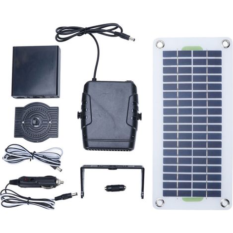 Riscaldatore/ventilatore solare per auto da 30 W, caricabatterie per auto incluso, adatto per auto e uso esterno. -Crezuo