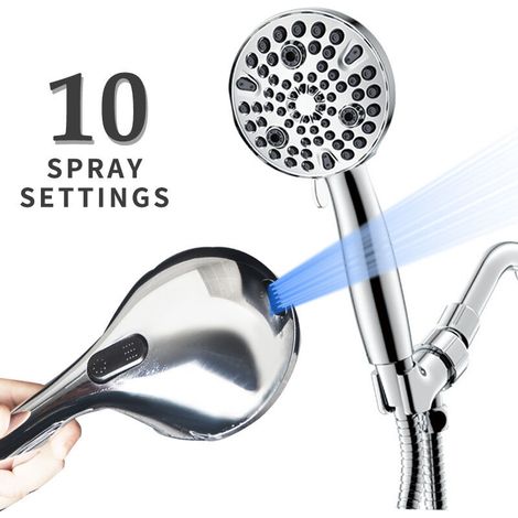 royaluxe - 10 fonctions avec pistolet pulvérisateur eau booster douchette 9 + 1 fonction pistolet eau douche pommeau de douche (1/3)