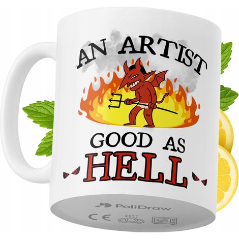 Taza de café/té divertida y humorística para artistas, con diseño gráfico y texto gracioso. Ideal para cumpleaños, santos, días festivos y ocasiones especiales. Perfecta para el hogar, la oficina o el (1/5)