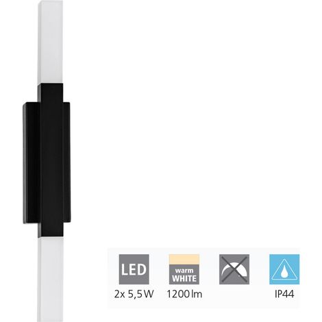 Applique Moderna Alcudia Alluminio Nero 2 Luci Led 5,5W (1/4)
