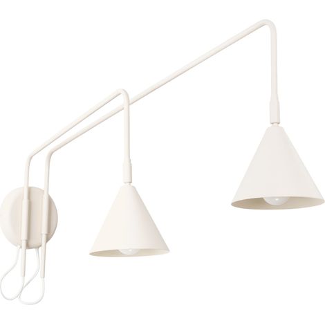 Sollux NOX Applique murale Nox Dome avec interrupteur, beige, 2 x E14 (1/5)