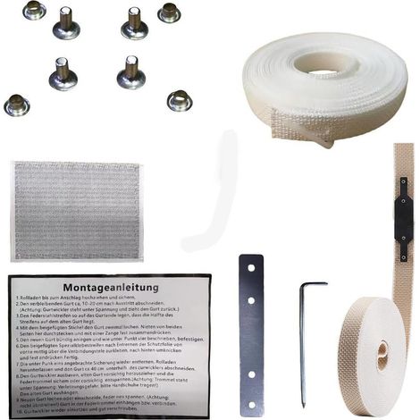 Kit de réparation de sangle de volet roulant 14-15 mm Longueur 5 mètres sans ouvrir le coffre Accessoire pour store et volet (1/5)