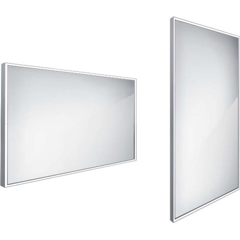 Nimco Spiegel - Spiegel mit LED-Beleuchtung, 120x70 cm, eckig, Aluminium ZP 13006