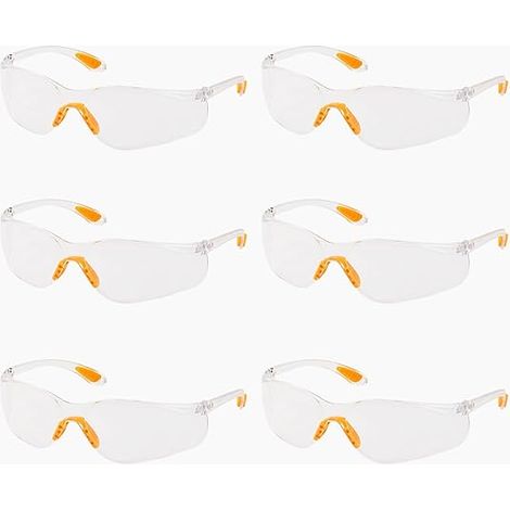 6 Pièces Lunettes de Sécurité , Transparentes Anti-Buée Lunette de Protection pour L'Industrie, le Laboratoire Travail (1/5)