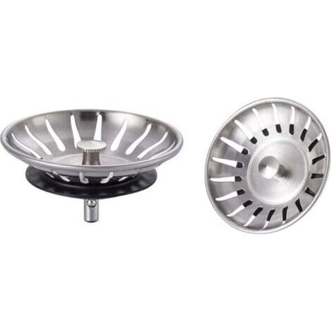 Filtre Evier Universel (Dia: 78MM), Bonde Evier avec 18 Fentes, Grille Evier Antiblocage, Panier pour Evier Vidange Rapide (1/4)