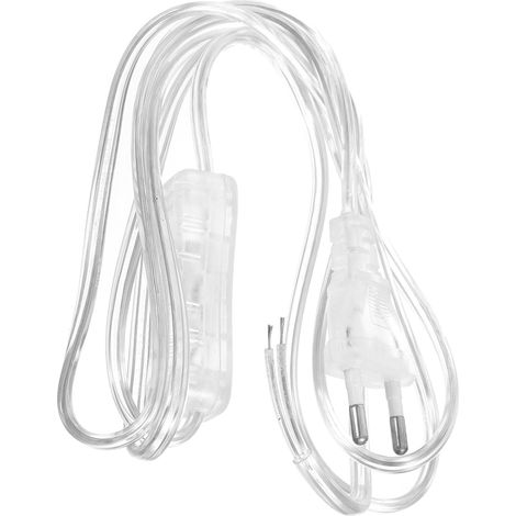 Cordon Électrique pour Lampe Transparent 1,8 M en Cuivre Interrupteur, Facile à Utiliser, pour Réparations à Domicile et Projets de Bricolage (1/5)