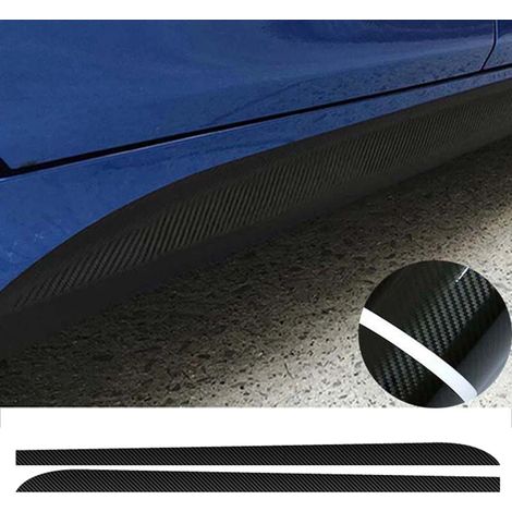(Fibre de carbone noire) 2 autocollants de bas de caisse noirs/fibre de carbone pour BMW E90 E92 E93 F20 F21 F30 F31 F32 F33 F34 (1/3)