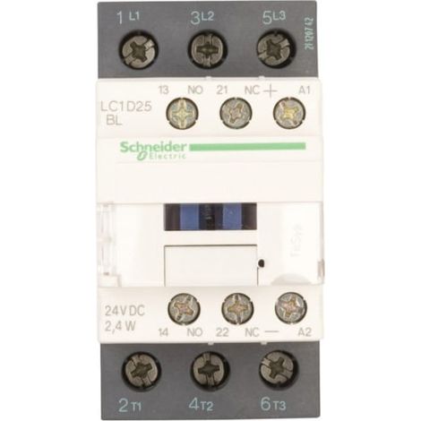 TESYS D - CONTACTOR DE 3 POLOS, AC3 - 25A, CONTACTORES DE MOTOR. NO+ NC, BOBINA DE BAJA POTENCIA 24V DC, TERMINALES DE TORNILLO