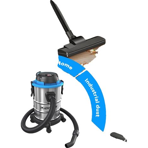 Aspirateur humide et sec, capacité de 20L, design sans sac, argent (1/5)