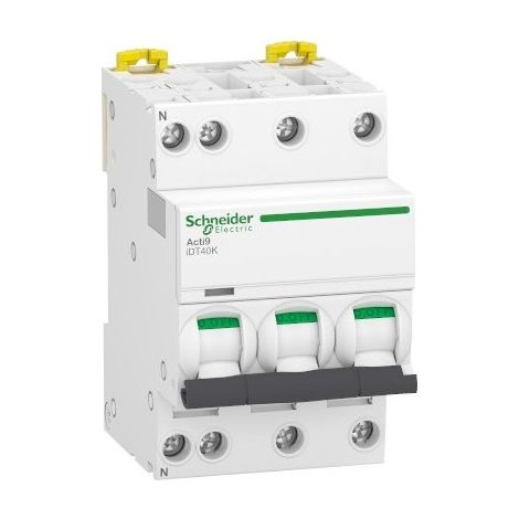 Schneider A9P71710 Circuit breaker 10A - iDT40K Acti9 - 4.5kA - curve C - 3P+N