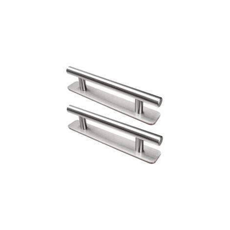 Poignées de porte autocollantes, lot de 2, en acier inoxydable, 150 mm, pour portes de placards de cuisine, commodes et armoires, couleur argent. (1/5)