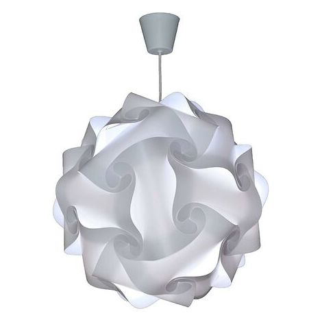 Pair - Lustre à suspension Ø30 cm blanc – Abat-jour en polypropylène incassable – Câble réglable 60 cm – Ampoule LED E27 12W incluse (1/3)