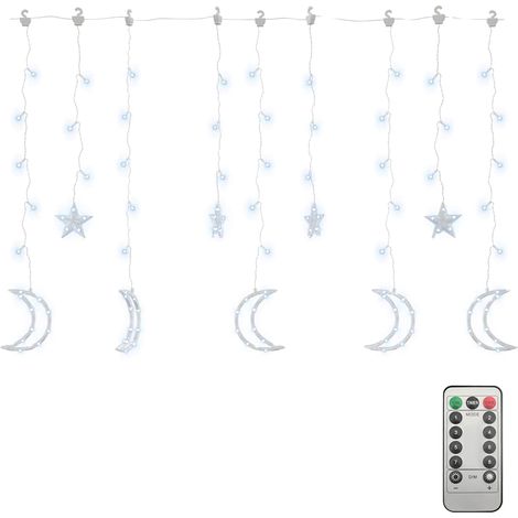 Guirlande lumineuse étoile et lune avec télécommande 138 LED CFW58227 (1/5)