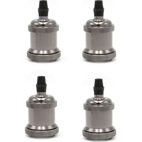 Vintage E27 Fassung. 4 Deckenleuchtenfassungen, Retro-Lampensockel, Hängelampenfassung, Adapter.